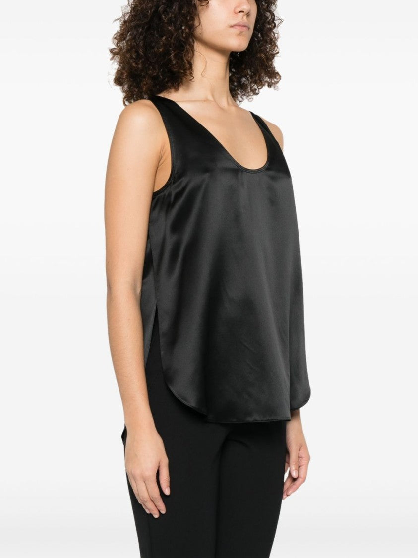 Max Mara Deep V-Neck Silk Top With Relaxed Fit