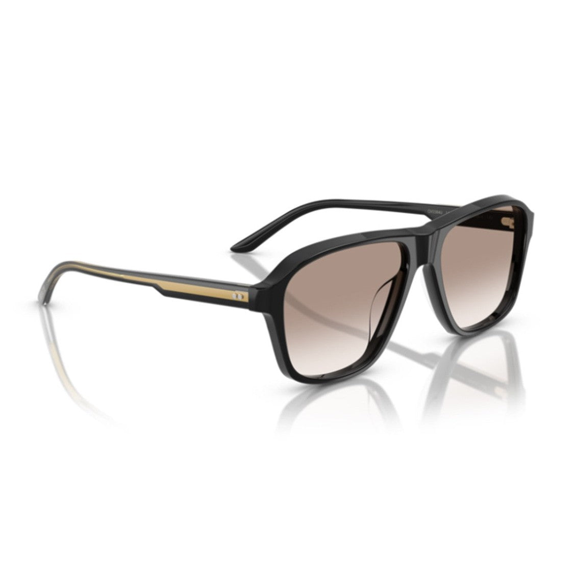 Oliver Peoples Black Khaite Acetate Aviator Sunglasses