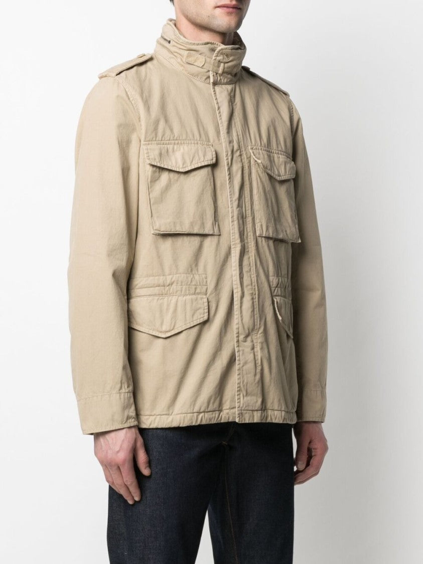 Aspesi Beige Utility Jacket With Detachable Hood