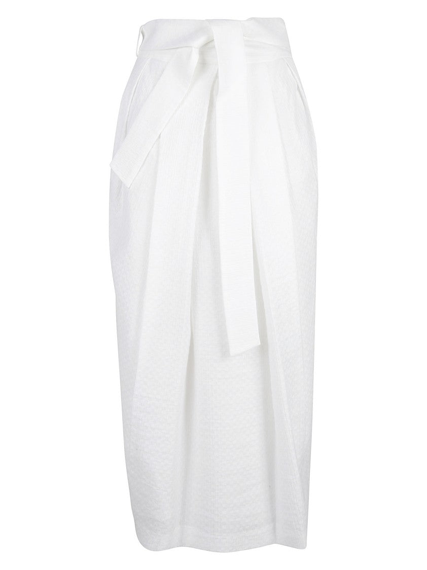 Fabiana Filippi Timeless White Fabric Skirt With Classic Silhouette