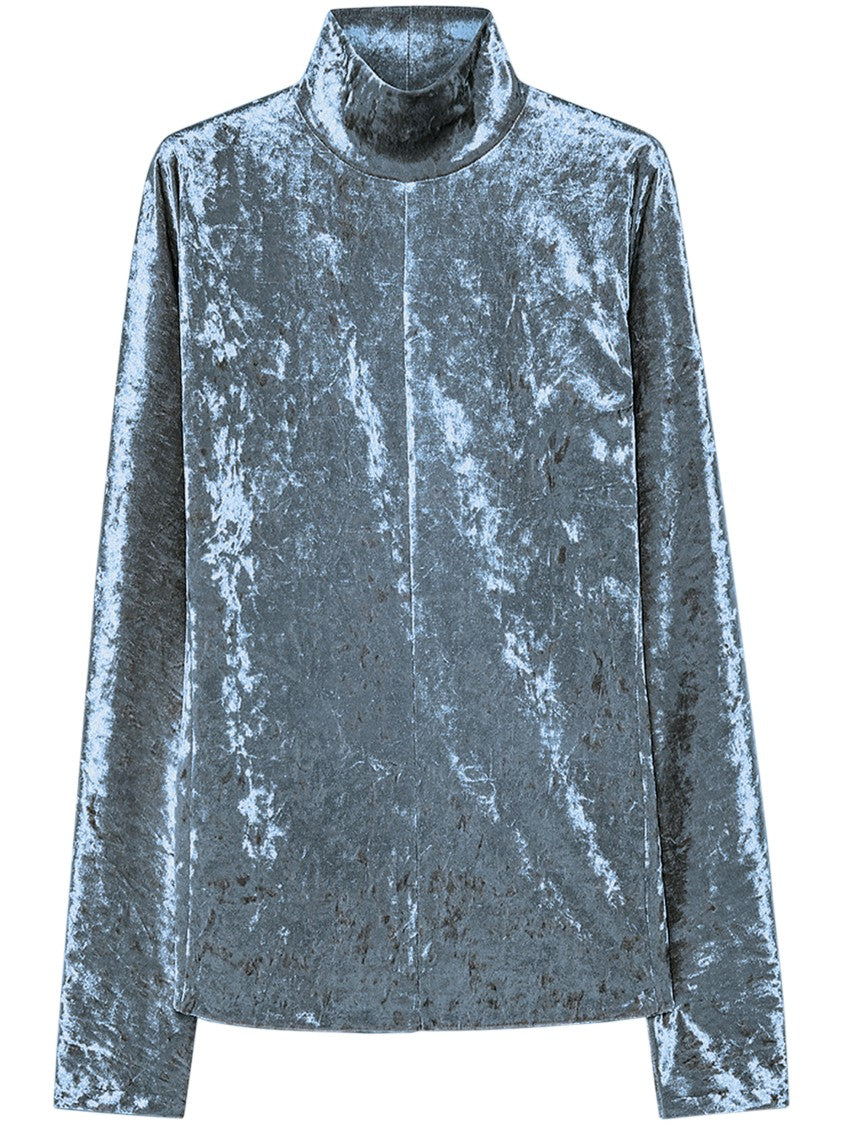 Forte Forte Iridescent Stretch Velvet Turtleneck T-Shirt