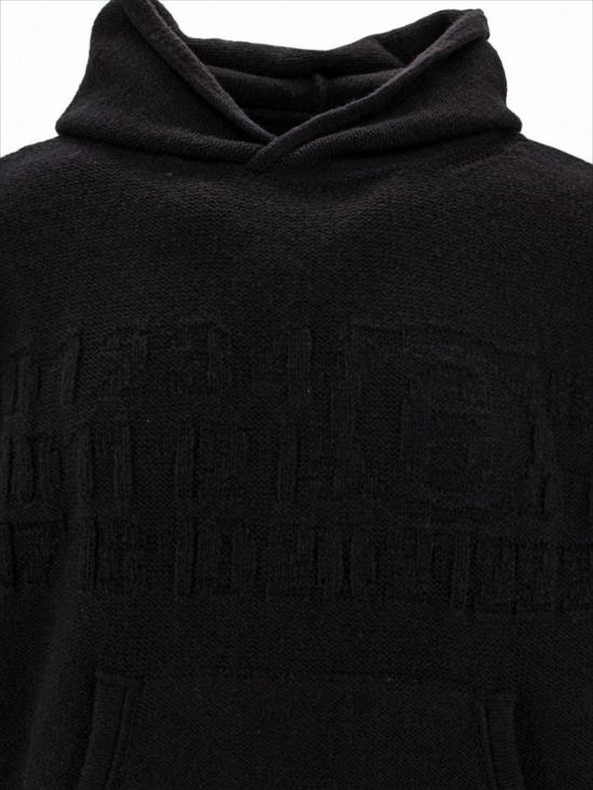 Mm6 By Maison Margiela Textured Front Relaxed Fit Hooded Sweatshirt