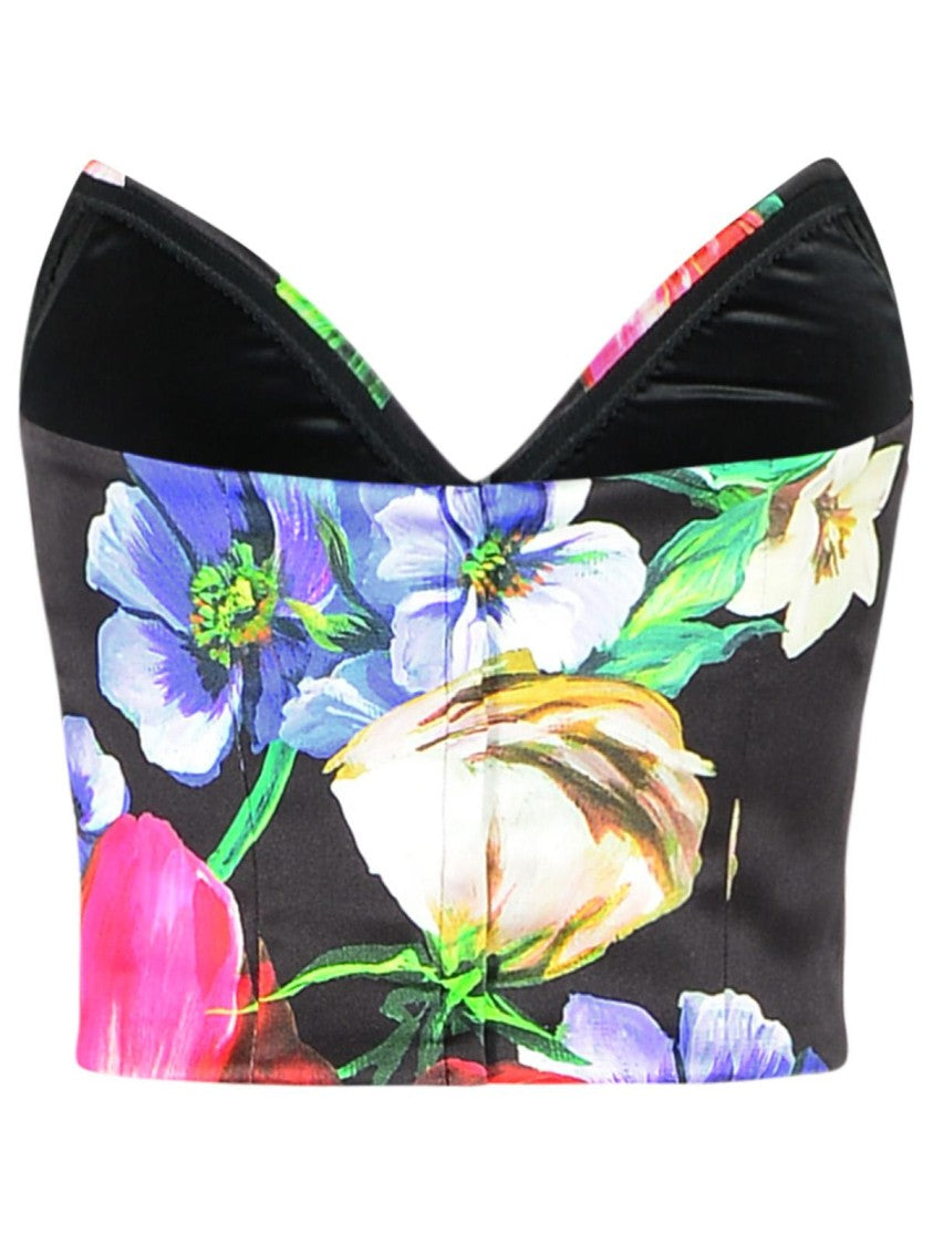 Dolce & Gabbana Corset Top With Vibrant Floral Print