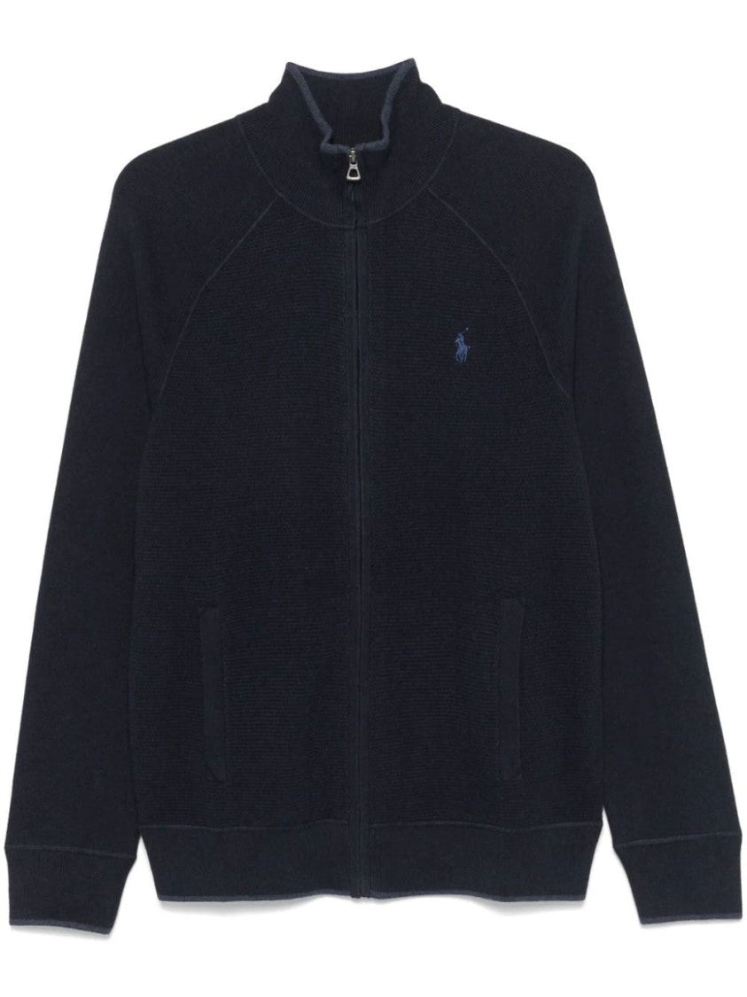 Polo Ralph Lauren Full Zip Cardigan With Textured Finish