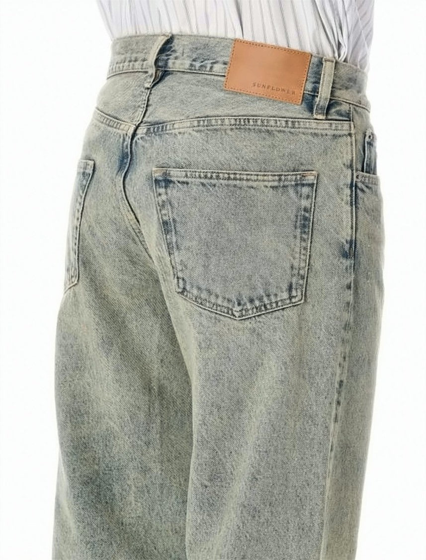Sunflower Straight-Leg Denim Pants With Vintage Wash
