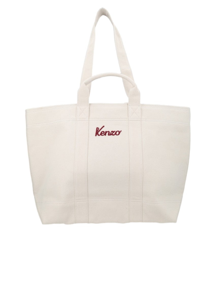 Kenzo Large Cotton Tote Bag With Eiffel Tower Embroidery