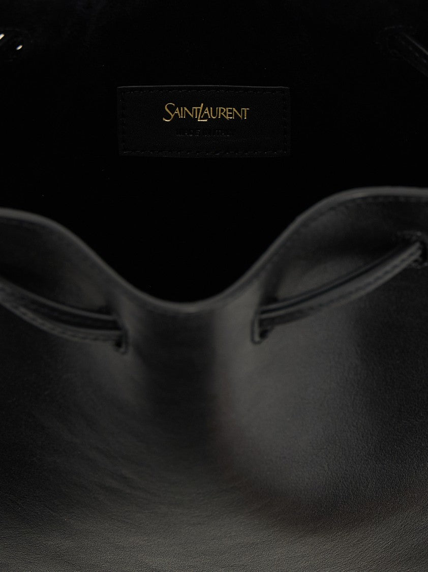 Saint Laurent Smooth Leather Bucket Bag
