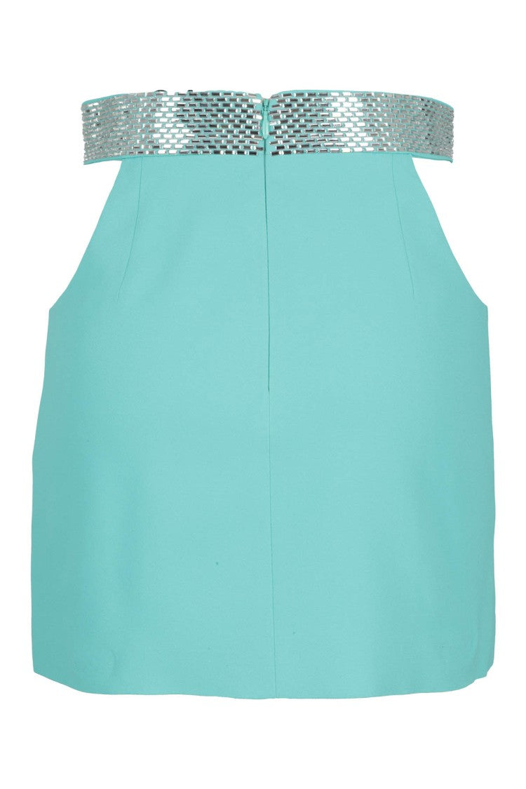 Giuseppe Di Morabito Blue Cady Envers Satin Mini Skirt