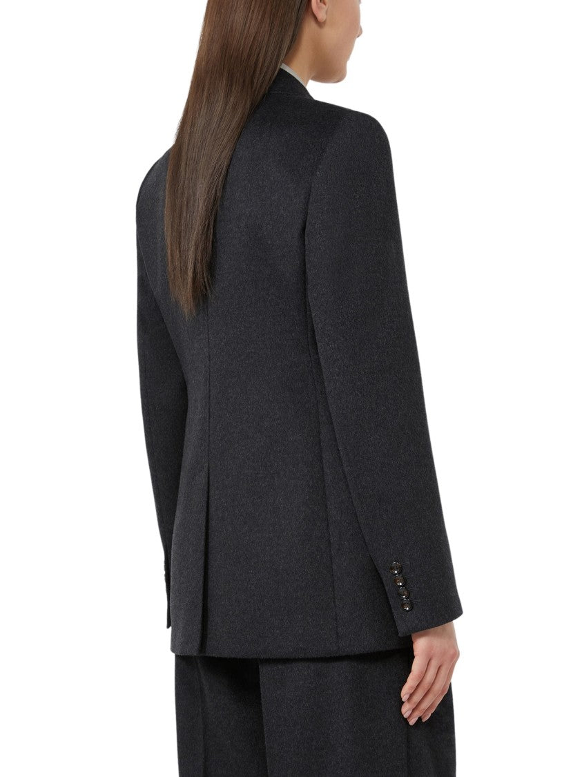 Max Mara Black Volpino Virgin Wool Blazer