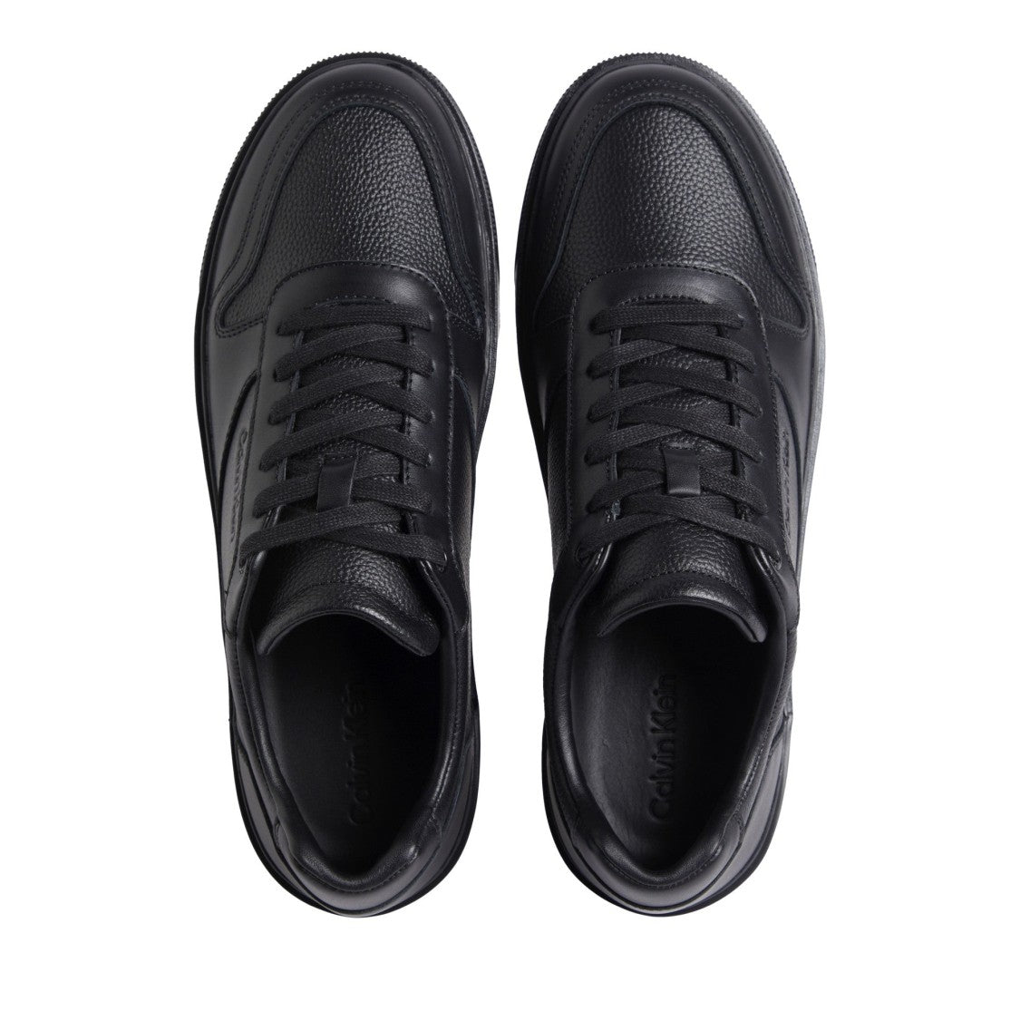 Calvin Klein Black Minimalist Leather Low-Top Sneakers