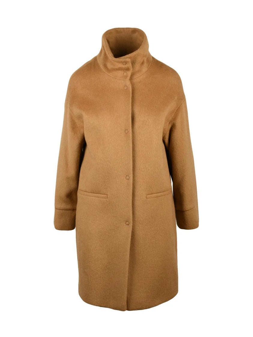 Oliver Horigamy Beige Virgin Wool-Blend Coat
