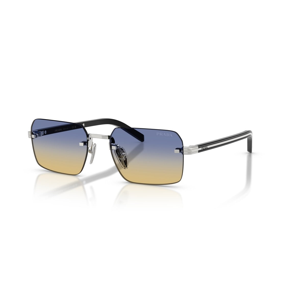 Prada 0Pr D55s Rimless Square Sunglasses
