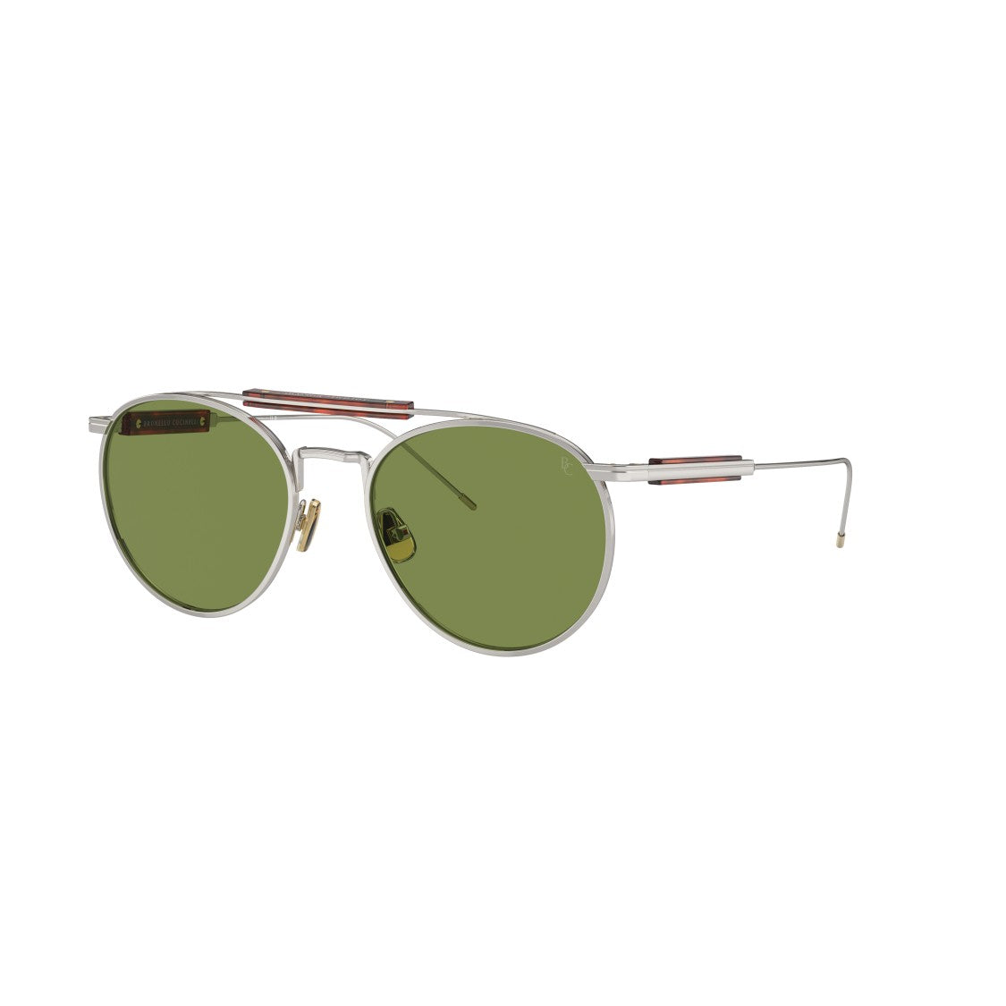 Brunello Cucinelli 0Bc2004st Titanium Frame Sunglasses With Green Lenses
