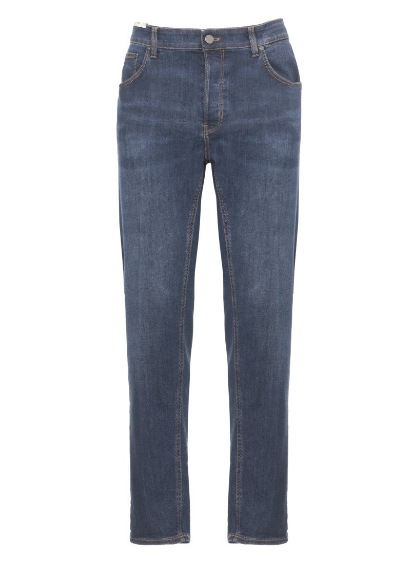 Pt Torino Blue Cotton Straight-Leg Jeans