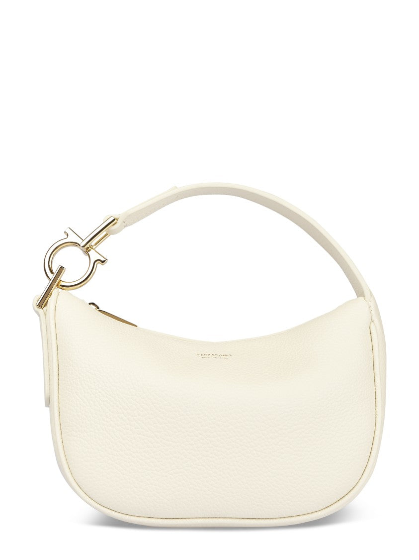 Ferragamo Crescent-Shaped Handbag In Textured Calf Leather