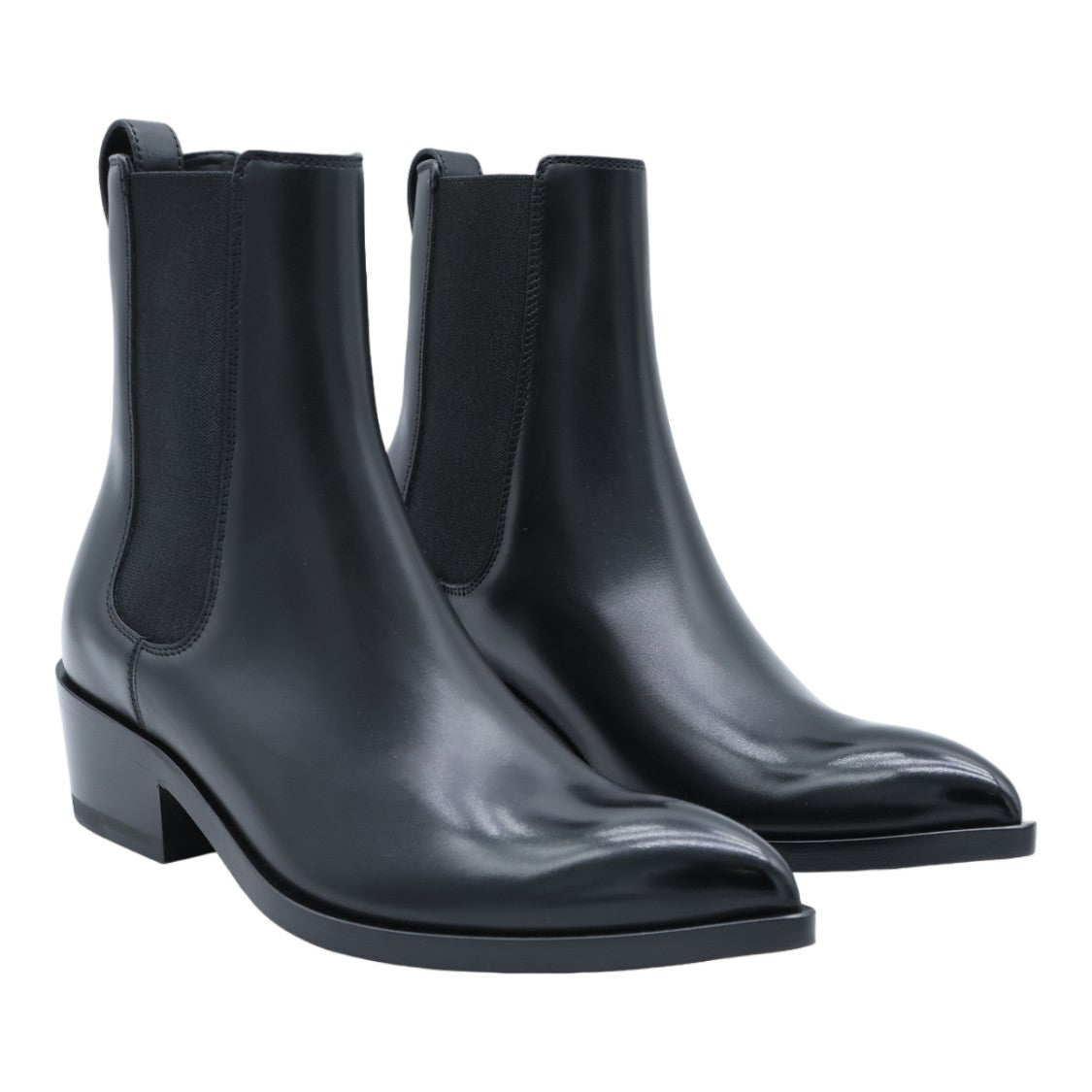 Tom Ford Pointed Toe Elastic Panel Low Block Heel Ankle Boots