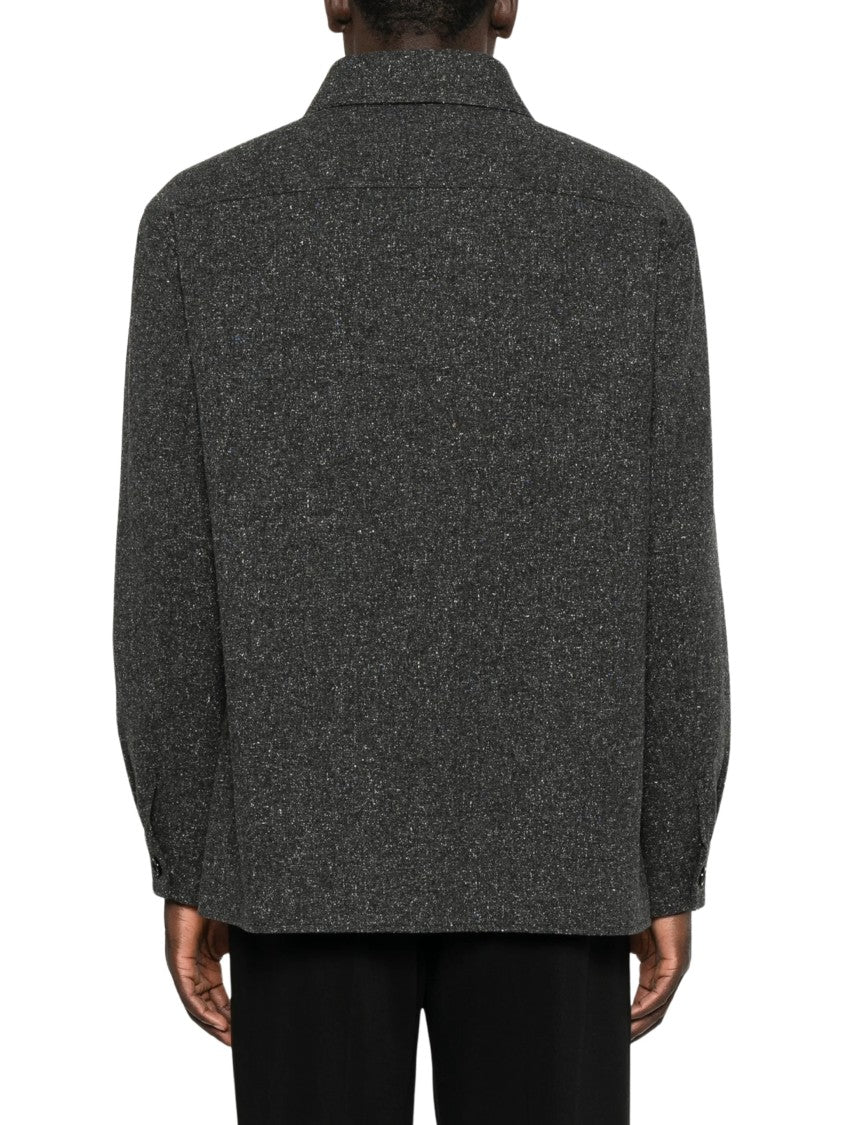 Valentino Dark Grey Flap-Pocket Textured Jacket