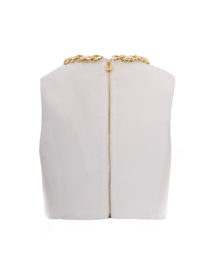 Elisabetta Franchi Ivory Jewel Top
