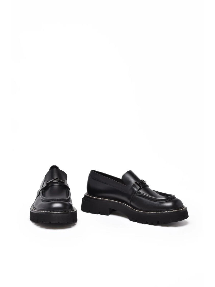 Salvatore Ferragamo Black Leather Ignazio Loafers