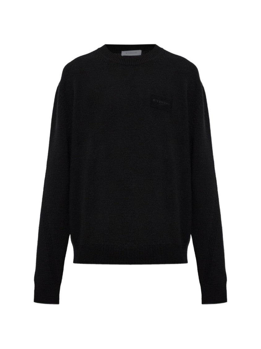 Givenchy Black Wool-Cashmere Crewneck Sweater
