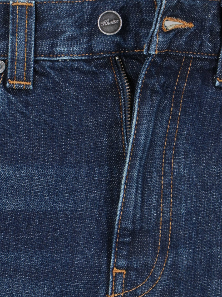 Khaite "Bonnie" Low-Waist Jeans – Blue