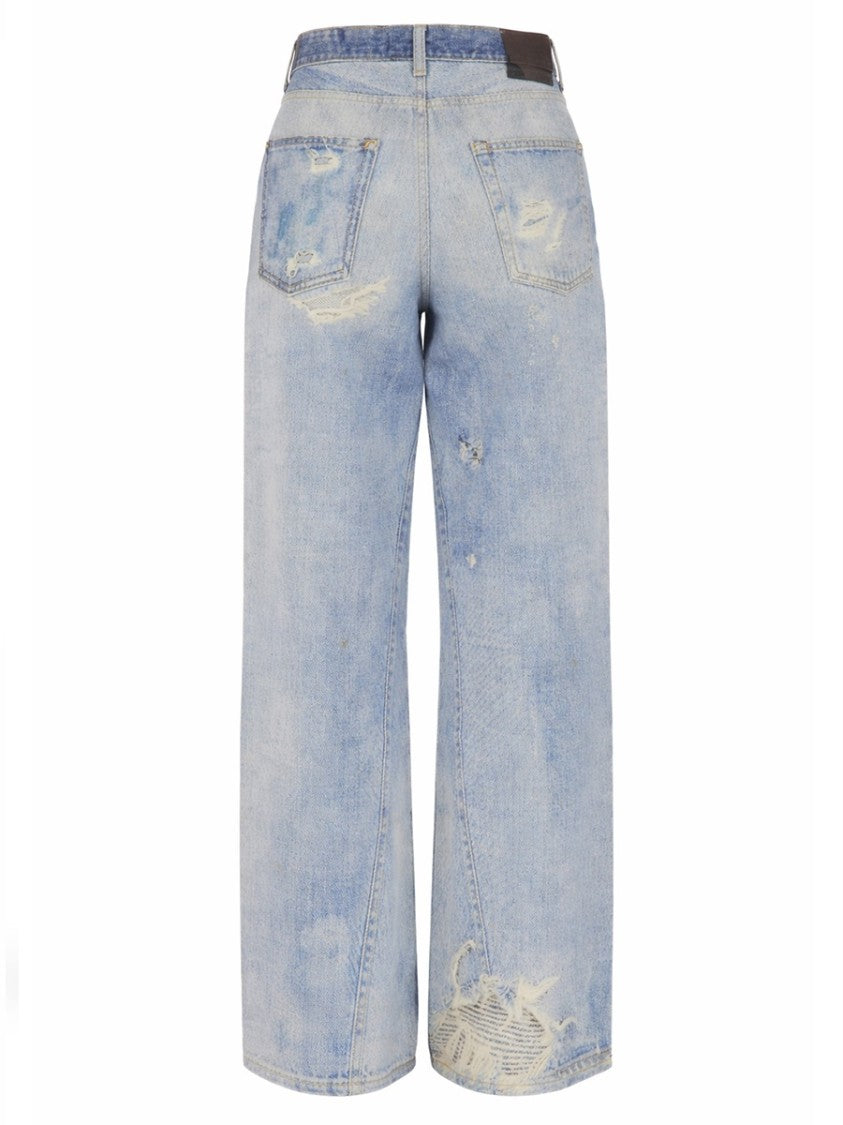 Our Legacy Full Cut Distressed Light Wash Jeans