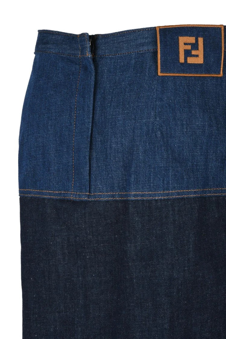 Fendi Denim Midi Skirt - Blue