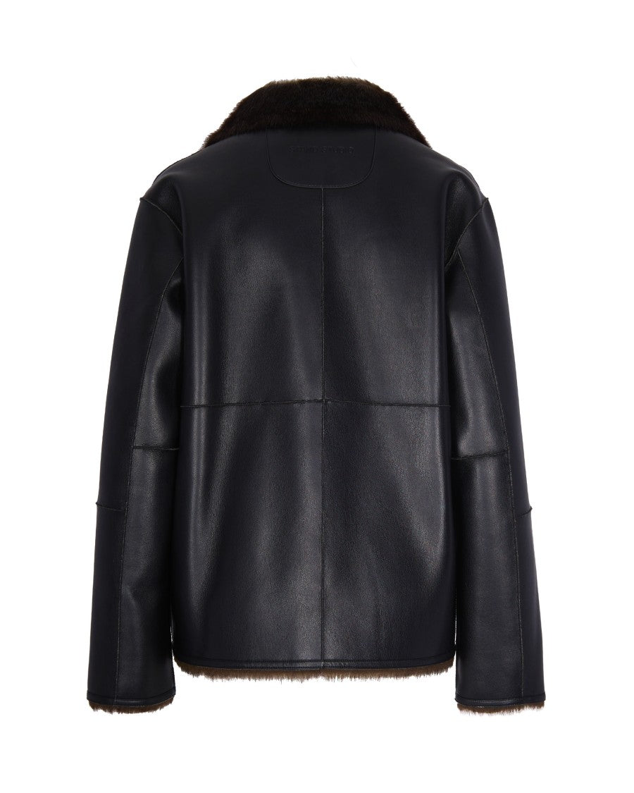 Stand Studio Reversible Eco-Shearling And Eco-Leather Jacket
