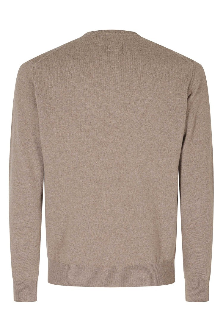 Drumohr Beige Crew Neck Cashmere Wool Sweater