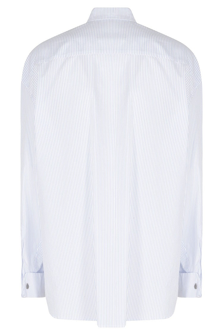 Dondup Striped Concealed Placket Oversized Cotton Shirt