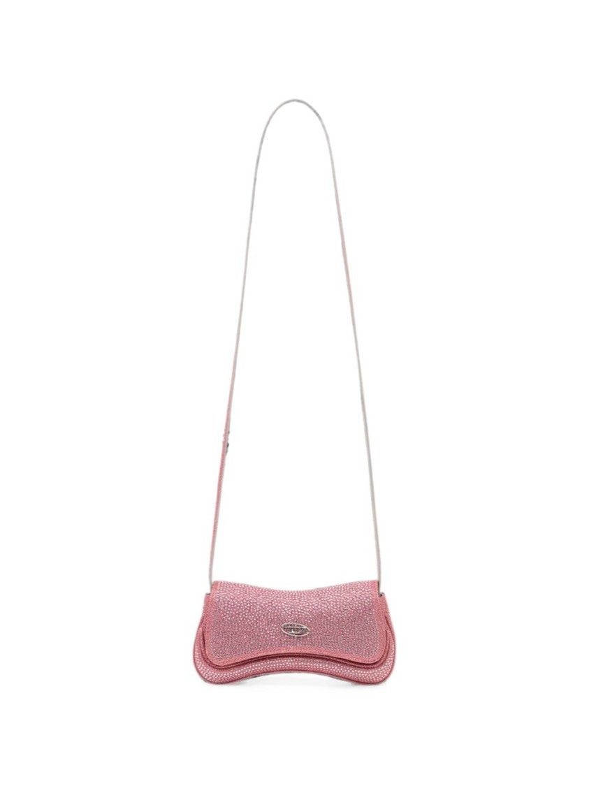 Diesel Black Curved Silhouette Structured Flap Bag