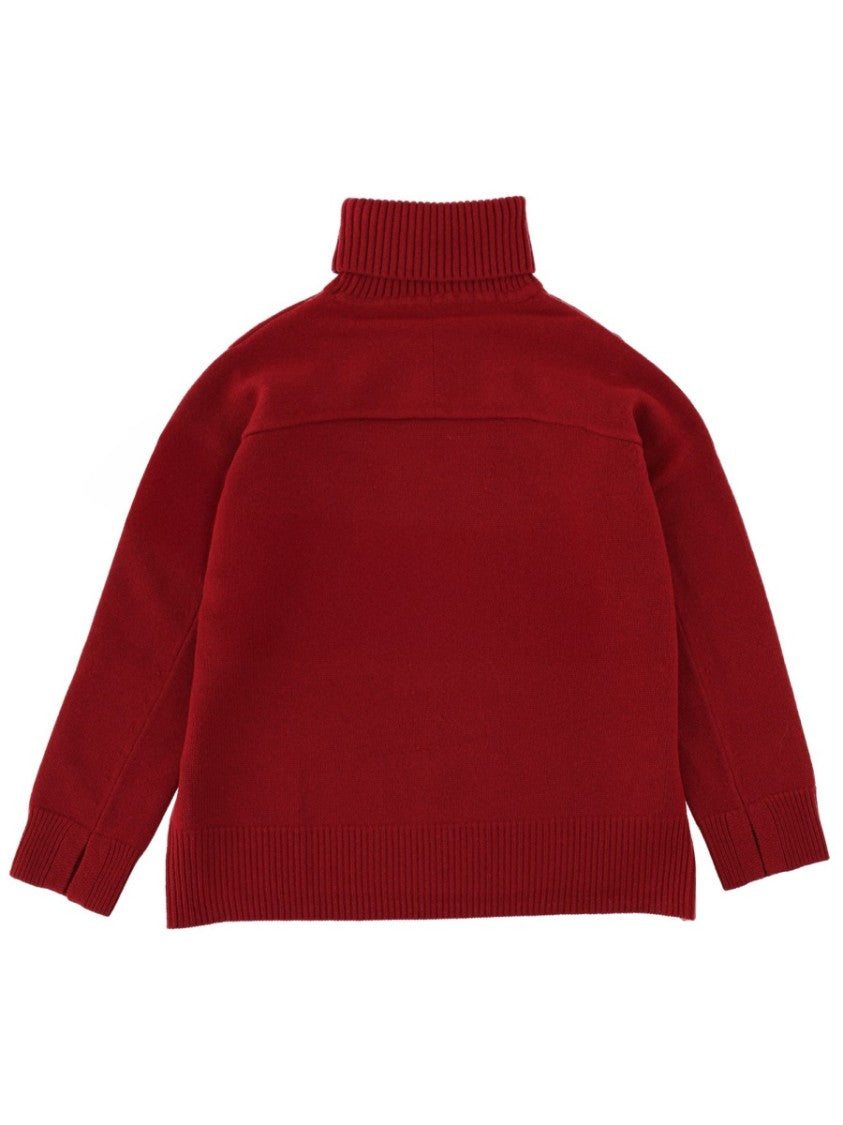 Maison Kitsuné Bordeaux Classic Ribbed Turtleneck Sweater
