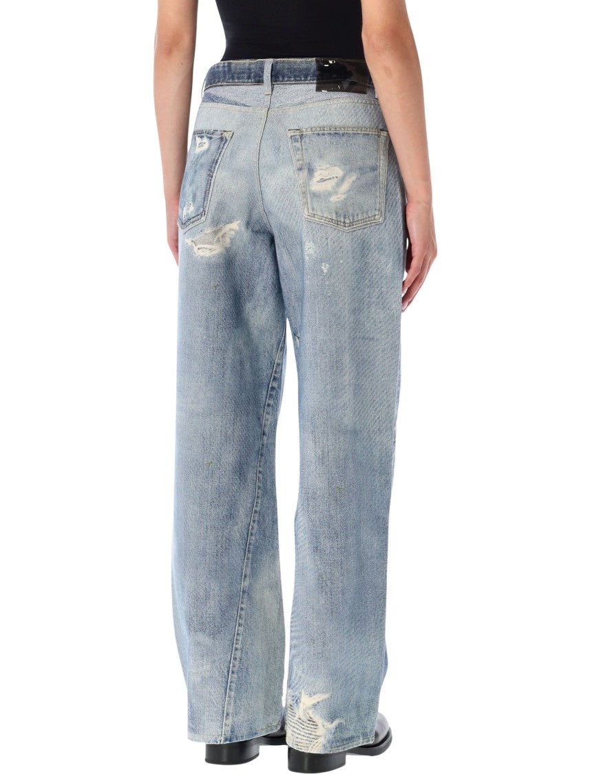 Our Legacy Full Cut Denim Pants With Digital Print Effect
