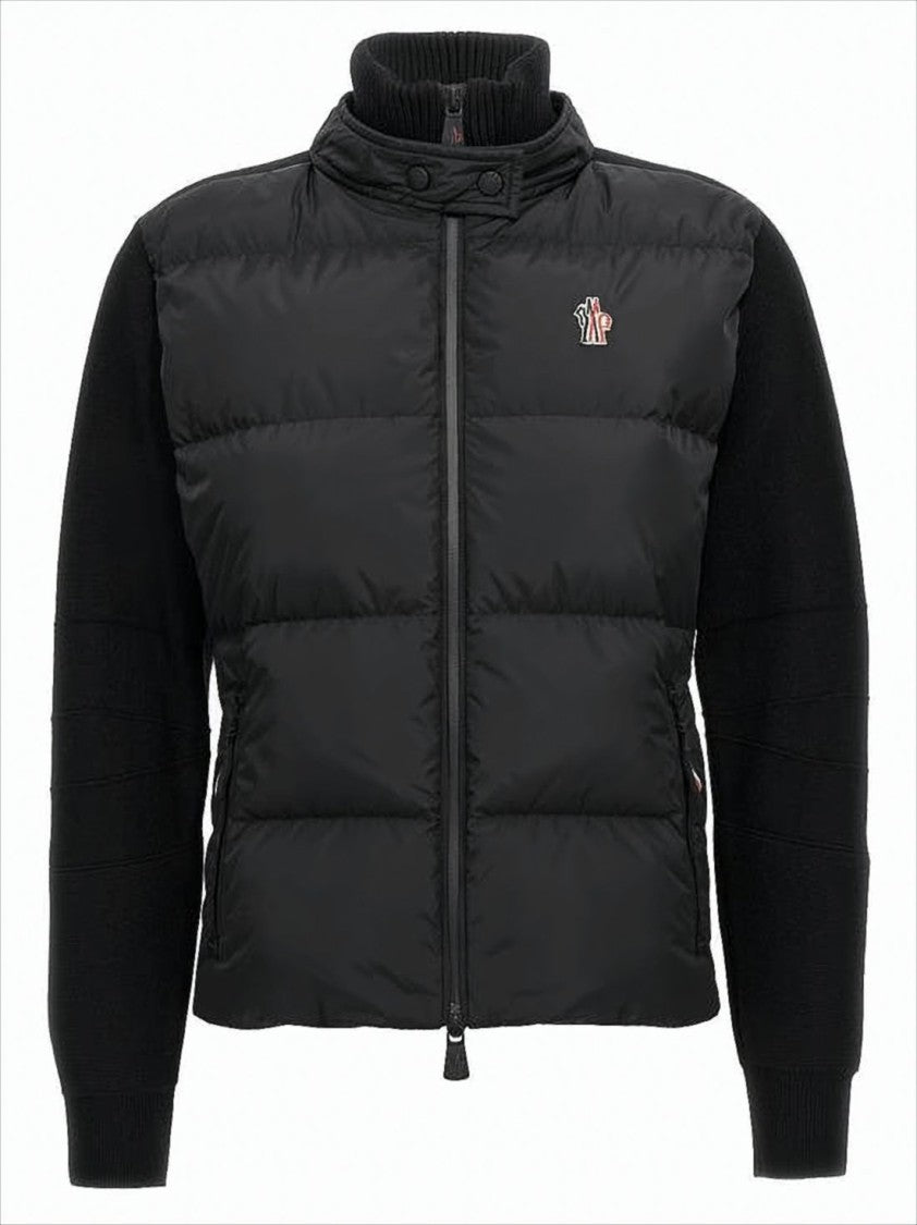 Moncler Short Padded Coat With Knitted Sleeves