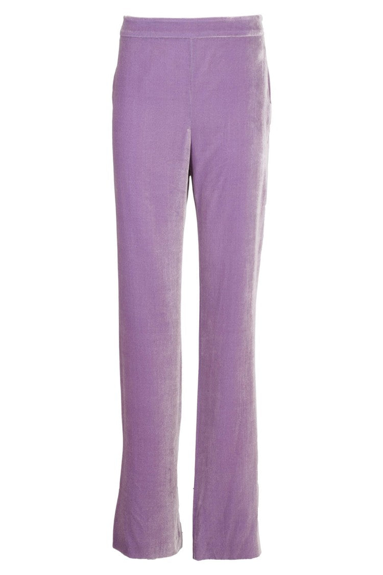 Boutique Moschino High-Waisted Velvet Pants With Elastic Waistband