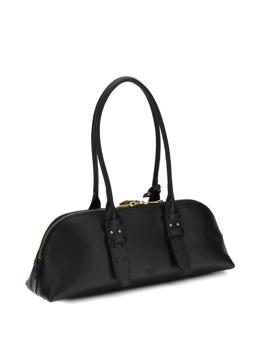 Pinko Black Bowling Bag Horizontal Big Handbag