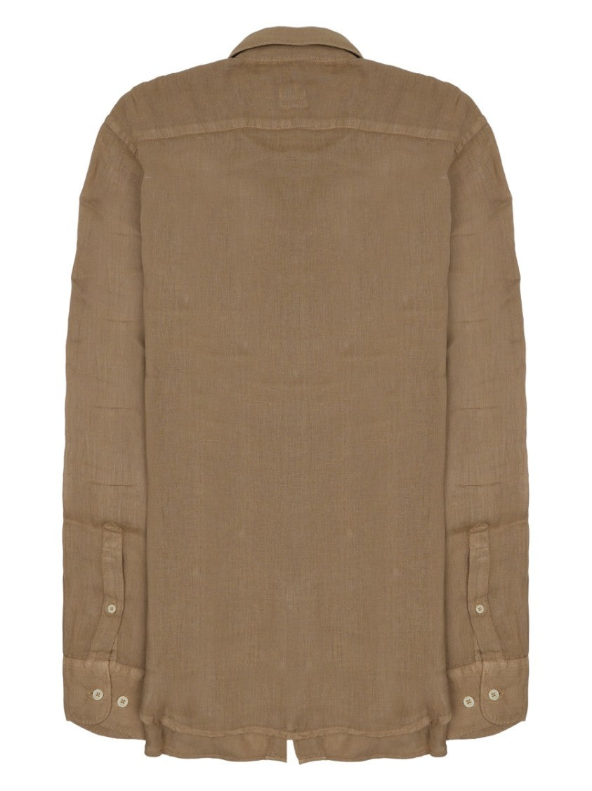 120% Lino Slim-Fit Linen Button-Down Casual Shirt