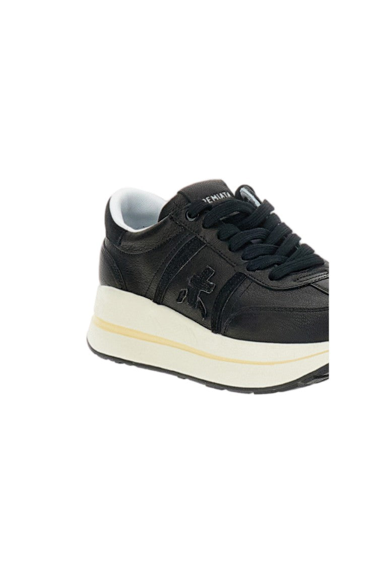 Premiata Black Bethcoin Leather Platform Sneakers