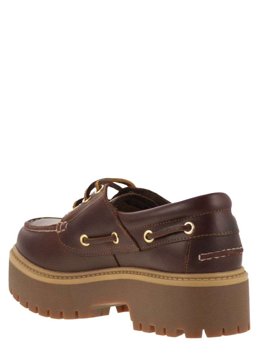 Timberland Platform Boat Shoe With Timberland® Premium Leather And Rebotl™ Lining