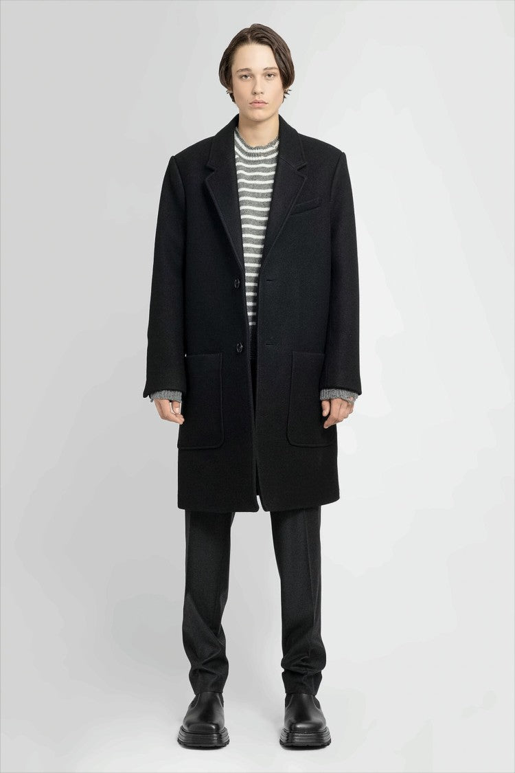 Ami Paris Tailored Two-Button Wool Coat With Notched Lapel