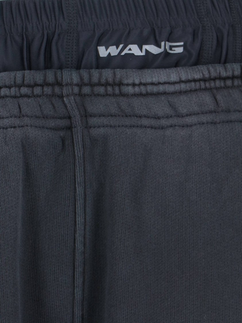 Alexander Wang High-Waisted Grey Cotton Sports Pants With Logo Detail