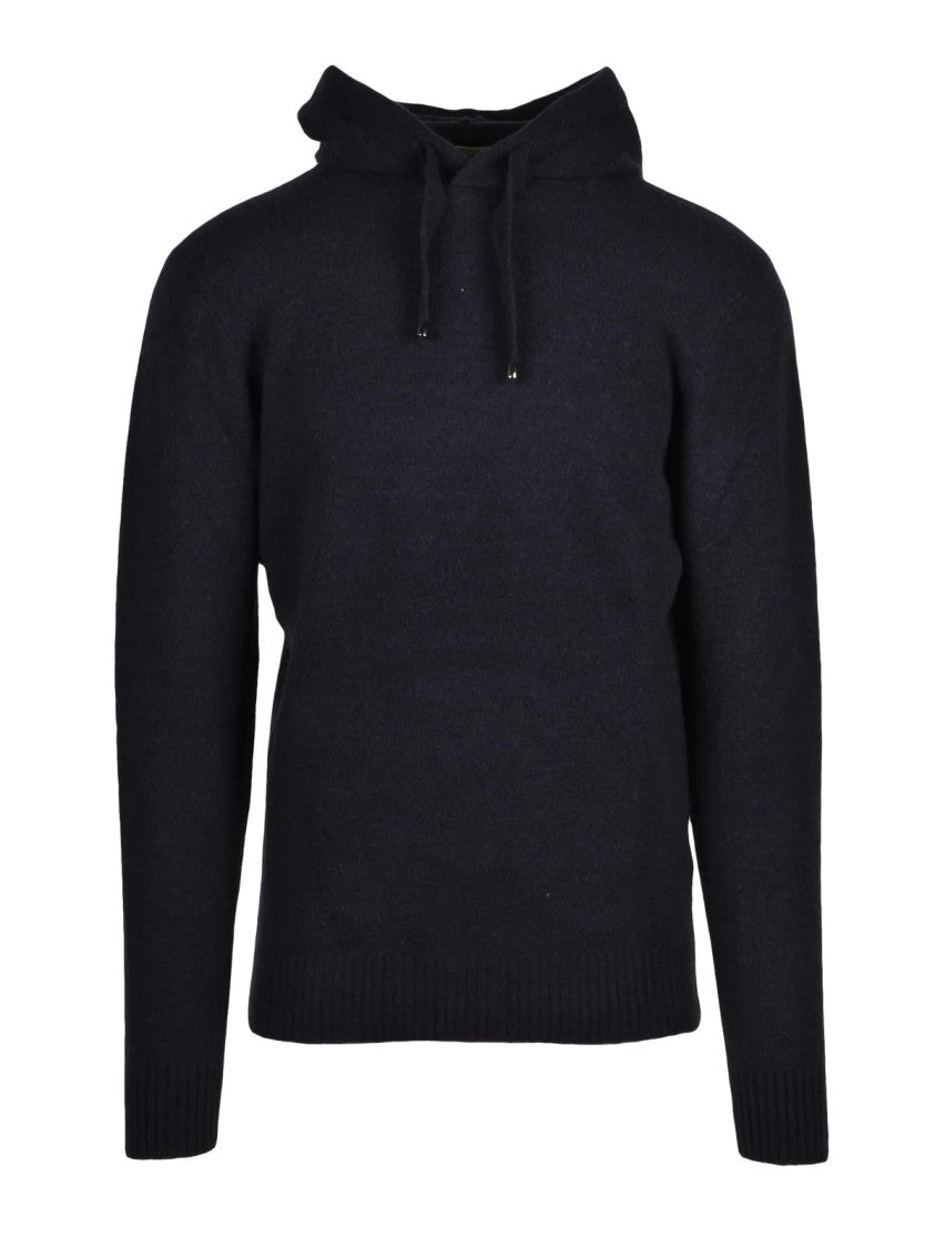 Filippo De Laurentiis Black Merino Wool-Blend Knit Sweatshirt