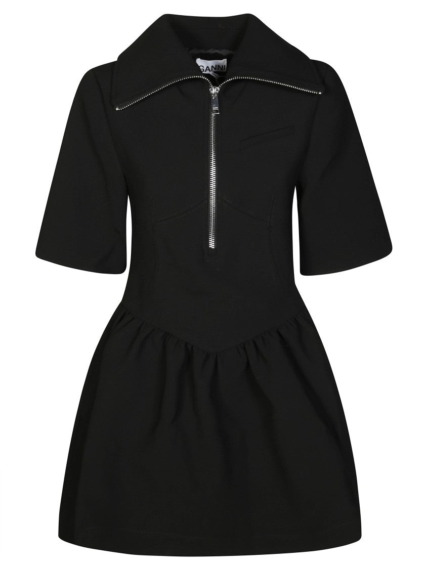 Ganni Bonded Crepe Mini Dress