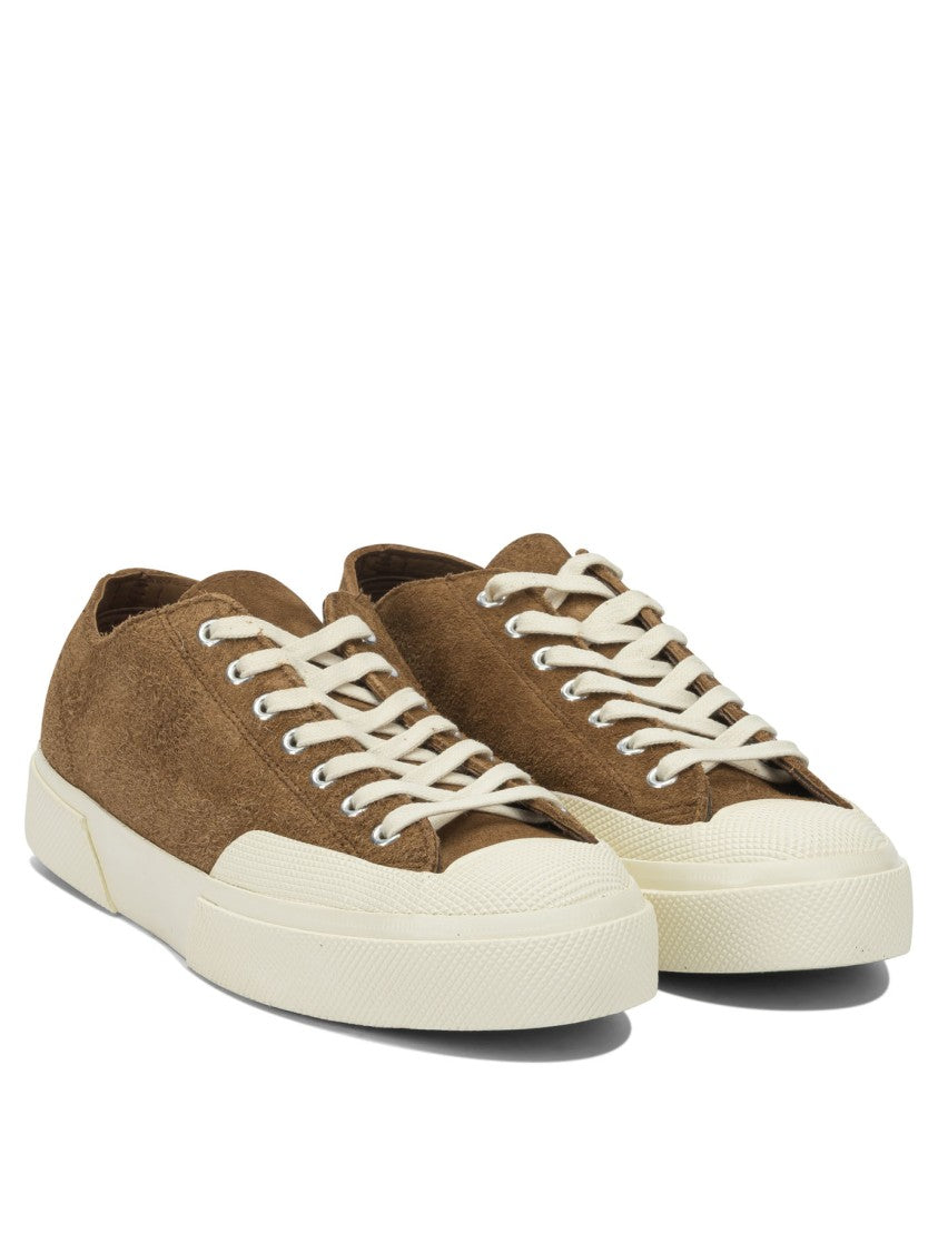 Superga Suede Leather Low-Top Sneakers With Textured Finish