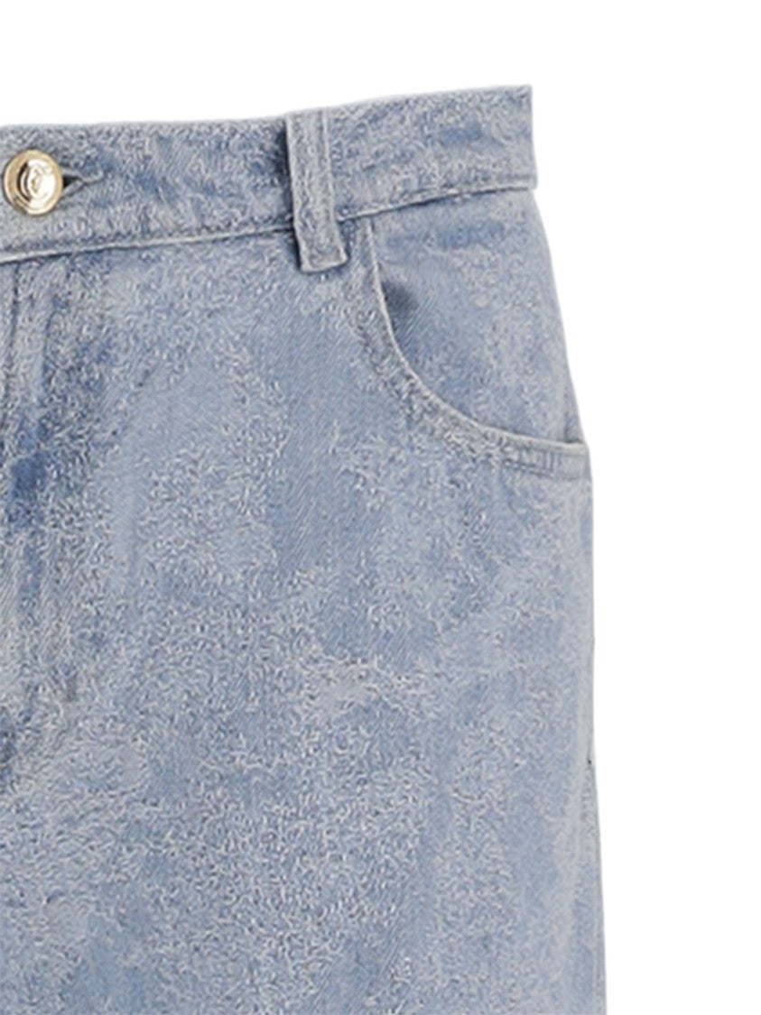 Just Cavalli Light-Colored Wide-Leg Jeans With Classic Five-Pocket Design