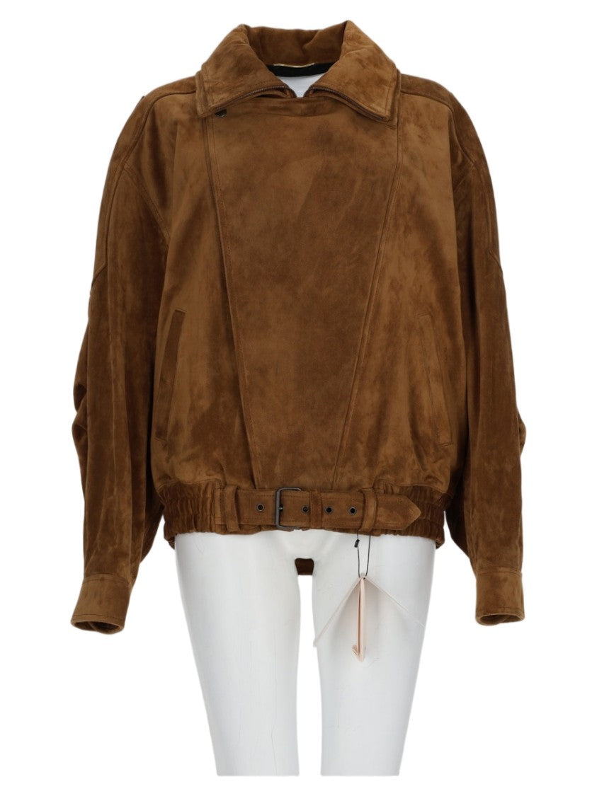 Saint Laurent Vintage-Inspired Oversized Suede Leather Jacket
