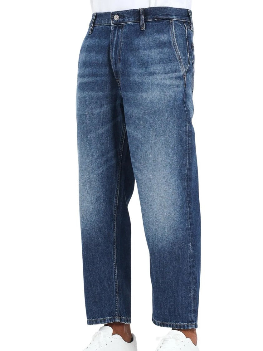 Calvin Klein Jeans Blue Cotton-Blend Tapered Jeans