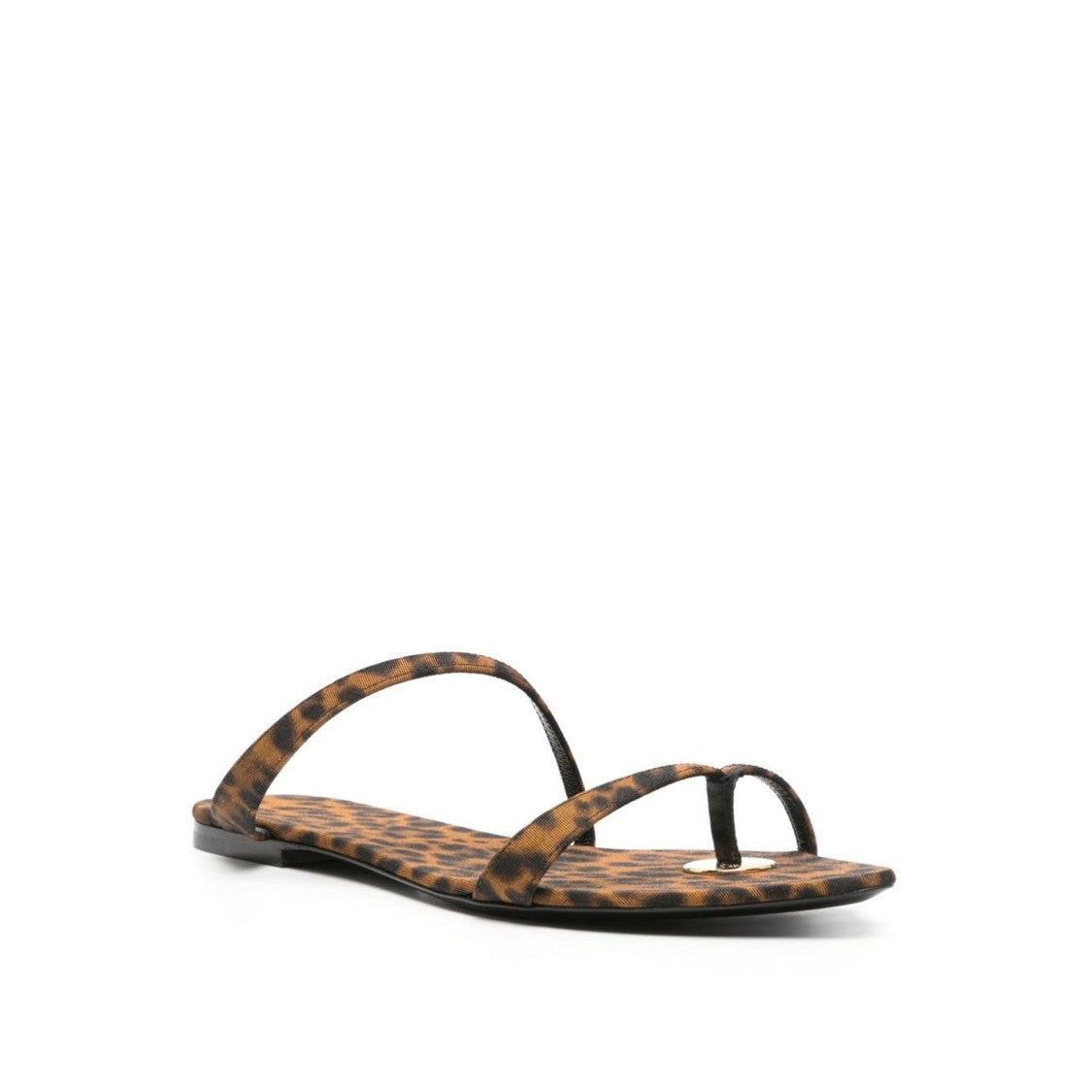 Saint Laurent Pointed Toe Leopard Print Flat Sandals