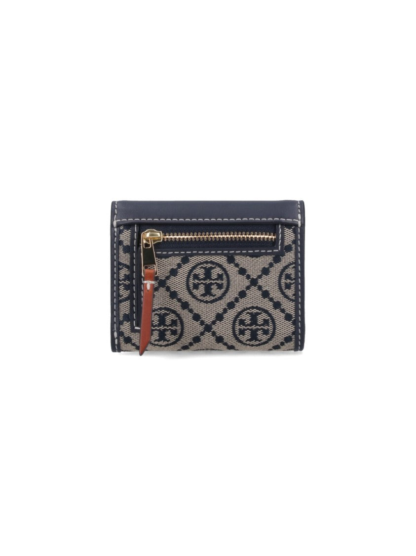 Tory Burch T Monogram Small Trifold Wallet – Beige