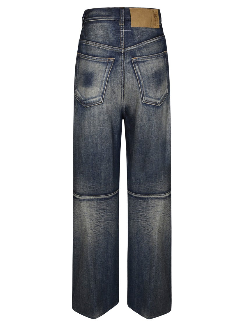 Mm6 By Maison Margiela High-Waisted Straight-Leg Jeans With Classic Five-Pocket Design